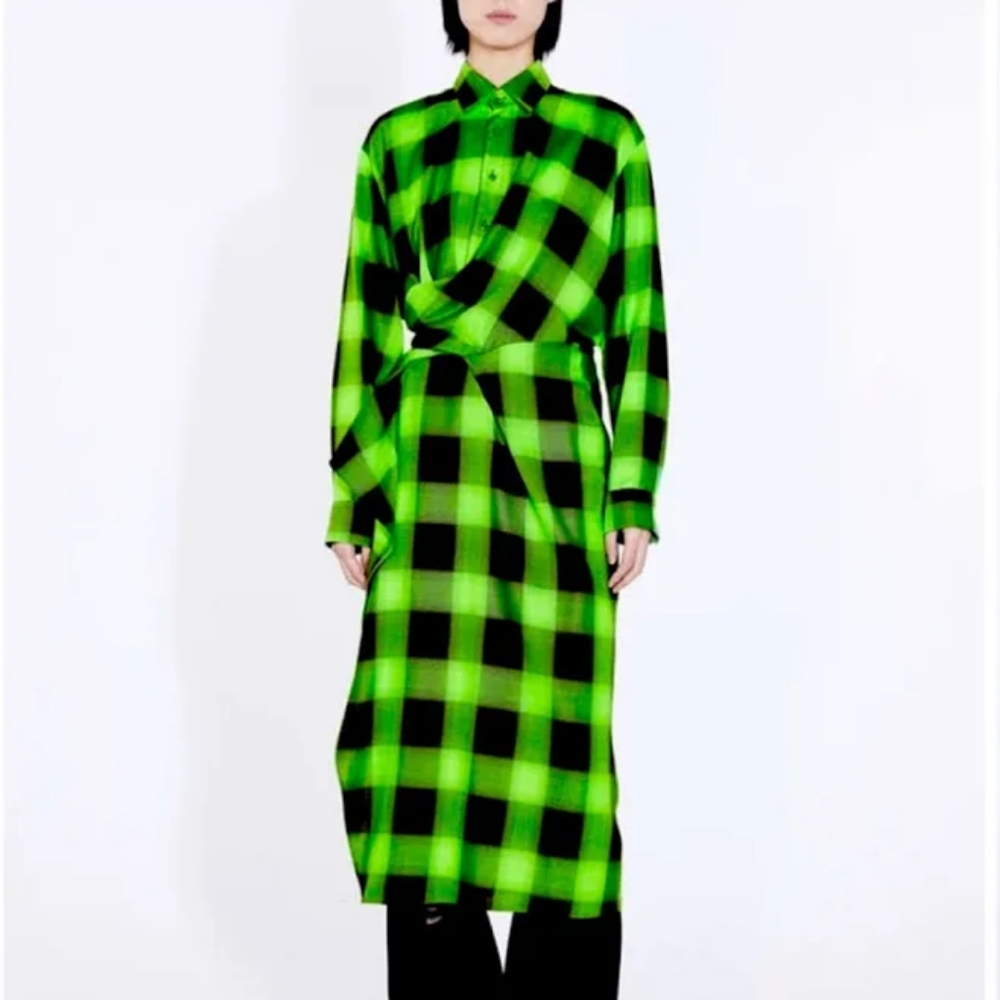 JNBY Plaid Green Dress/Tunic Size Medium